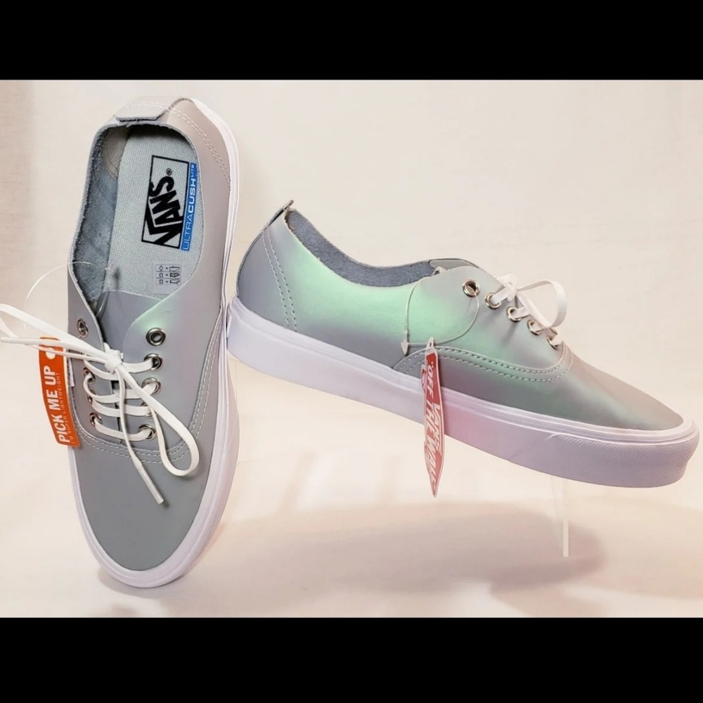 VANS Holographic Leather Shoes, Size 9.5